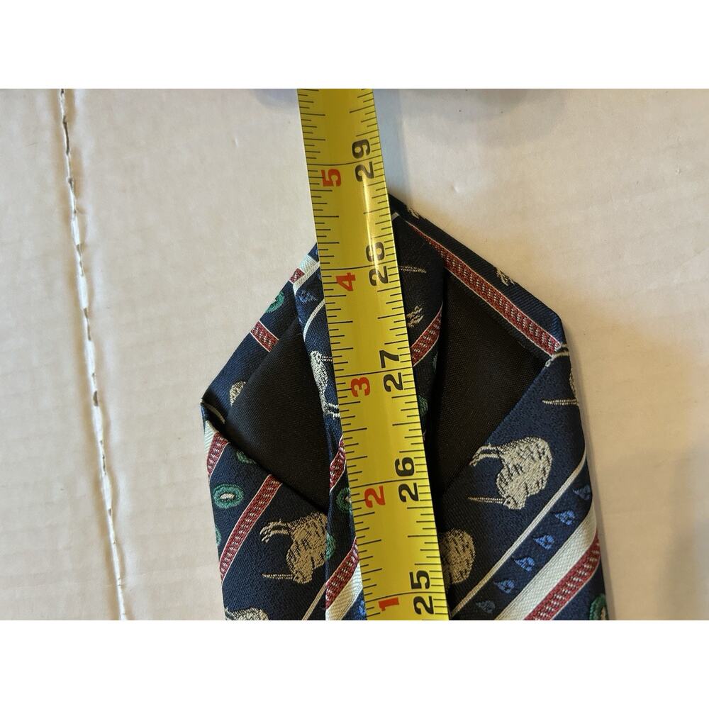 Vtg New Zealand Eskay Men’s Tie Kiwi Bird And Nest Print 3.75” Navy Polyester - Picture 9 of 9
